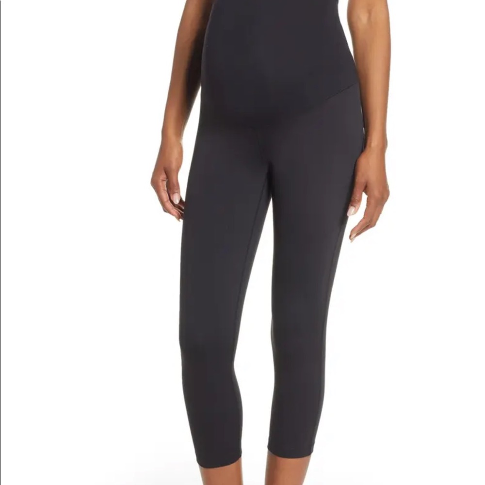 zella black cropped maternity legging